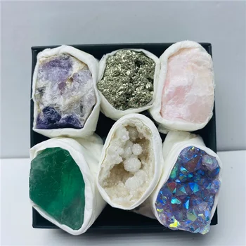 Natūralių Žaliavų Mišinio Grubus Mineralinių Kristalų Akmuo Kvarcas Brangakmenio Pavyzdį Energijos Gijimas Rock