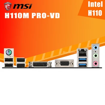 LGA 1151 MSI H110M PRO-VD Plokštė Parama Intel 6-Gen i7 i5, i3 CPU DDR4 32GB PCI-E 3.0 Desktop Intel H110 Placa-Mãe 1151