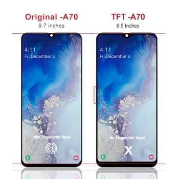 ORIGINALUS A705 Lcd Samsung Galaxy A70 2019 LCD Ekranas Jutiklinis Ekranas skaitmeninis keitiklis Surinkimo Samsung A705 A705F SM-A705F A705DS