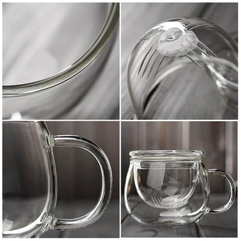 Kūrybos Skaidraus Stiklo Arbatos Puodelio Klasikinis Karščiui Atsparaus Stiklo, Taurės, Stiklinės Arbatos Puodelis Stiklo Kavos Puodelis Su Dangteliu Geriamojo Indai