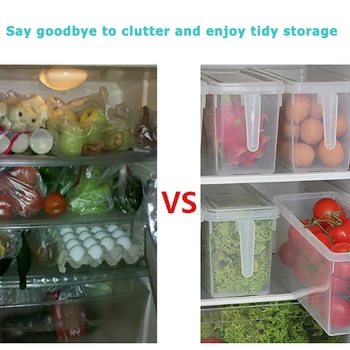 Virtuvės Skaidrus talpinimo Šaldytuve Organizatorius Maisto produktų Laikymo Dėžutė Erdvė Užsklanda Daržovių ir vaisių stalčiai Šaldiklyje Šviežių laikyti Sandariose Dėžutėse