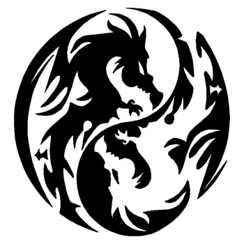 Išskirtinį Dragon Yin Yang Dizaino, Dekoratyvinės Vinilo Automobilių Lipdukai Lipdukas Automobilio Stiliaus Juoda/Sidabrinė Geros Kokybės Vandeniui Anti-UV