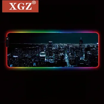 XGZ Naktį Kraštovaizdžio RGB LED Didelės Pelės Mygtukai USB Laidinio Apšvietimo Žaidimų Klaviatūra Spalvinga Šviesos PC neslidus Cs Go
