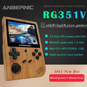 ANBERNIC Naujas RG351V Šviesą grąžinantys Žaidimai Built-in 16G RK3326 Atviro kodo 3.5 COLIŲ 640*480 delninis žaidimų konsolės Emuliatorius Skirtas PS1 vaikas Dovana
