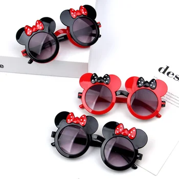 Disney Nauja Mickey Minnie Mouse Vaikams, Akiniai nuo saulės moliusko geldele Formos akiniai Šalies Birthda Papuošalai vaiko Paveikslas Dovanų