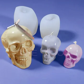 3D Kristalų Epoksidinės Dervos Kaukolė Gipso Šokoladas, Tortas, Žvakės Silikono Formos