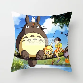 ZENGIA Hayao Miyazaki Totoro Lininė Pagalvėlė Padengti Pagalvės užvalkalą Namų Dekoro Užvalkalas Šinšilos juosmens pagalvę padengti