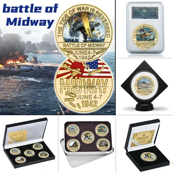WR Battle of Midway Auksą, Padengtą Iššūkis Monetos, Nustatyti Savininko JAV Armijos Suvenyrų Karinės Progines monetas, Dovanos Veteranų