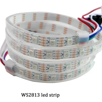 WS2813 led pikselių juostelės šviesos 5m/lot;Dual-signalas ;30/60 taškų/led/m,WS2812B Atnaujinti;DC5V,IP30/IP65/IP67,Juoda/Balta PCB