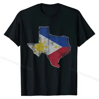 Texas Filipinų Amerikos Vėliava Žemėlapis T-Shirt Filipinai Juokinga Medvilnės Vyrų Viršūnes & Tees Camisa Prekės Marškinėliai