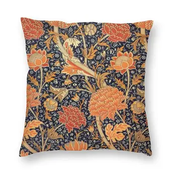 William Morris Orange Cray Gėlių Meno Pagalvėlė Padengti Sofa Namų Dekoro Tekstilės Modelis Aikštėje Pagalvę Padengti 40x40cm