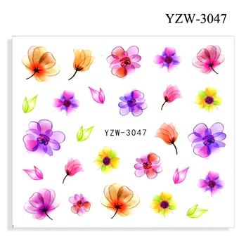 2021 m. Pavasarį Naujas Dizainas Watermark Nagų Lipdukas Ir Lipdukas ant Gėlių Lapų Medis Žalia Paprasta Vasarą 