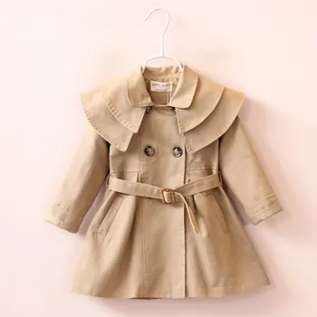 Baby girl tranšėjos paltai Europos kietas medvilnės tranšėjos striukė 1-6years mergaitėms, vaikams, vaikų viršutiniai drabužiai kailio drabužiai