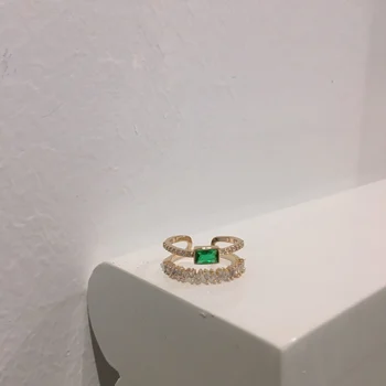 Green Crystal Cirkonis Retro Mados Elegantiškas Temperamentas Rodomojo Piršto Žiedą, Moterims, Papuošalai, Dovana Vestuvių Žiedas 2021