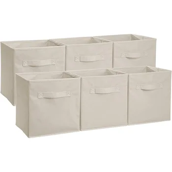 1Pcs Lankstymo neaustinis Audinys Storage Box Kubo Bin Vaikams, Žaislai, Įvairenybės Organizatorius Saugojimo Dėžės Su Rankena Saugojimo Krepšys