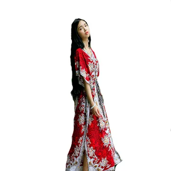 Naujo Dizaino Moterų Nightgowns & Sleepshirts Didelis Dirbtiniais Šilko Trumpas Rankovės Gėlių Nėrinių Viskozė