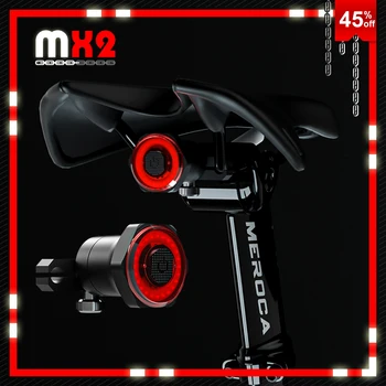 MEROCA MX2 Smart Dviračių Uodega Galinis Žibintas Auto Start Stop Stabdžiai IPX6 Vandeniui USB Mokestis Dviračių Uodega užpakalinis žibintas, Dviračio LED Žibintai