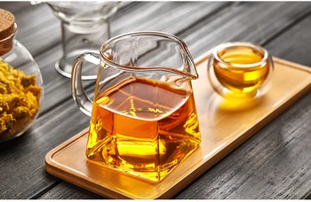 350ml Karščiui atsparios skaidraus stiklo puodą,rankų darbo, cha hai kinijos kung fu arbatos puodeliai teaset gongdao bei arbatos ąsotis su rankena