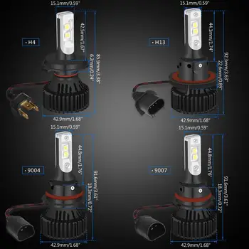 2*xhp50 led lemputės 12V H4 80W H1 H7, H8, H11 9006/HB4 9005/HB3 9007 H13 9008 LED Žibintų Auto rūko Žibintai W/ strong Canbus Vairuotojas