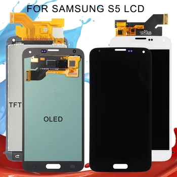 Catteny Samsung Galaxy S5 Lcd Su Touch Ekranas skaitmeninis keitiklis Asamblėjos G900 G900M G900F Ekranas Nemokamas Pristatymas