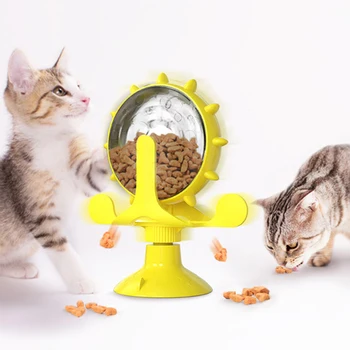 Nuotėkio Maisto Kačių Žaislas Interaktyvus Vėjo Malūnas Verpimo Žaislo Augintinio Rengimo Tiektuvą, Šunų Kačių Šėrimo Naminių Reikmenys
