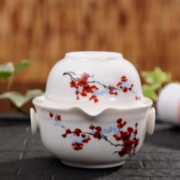 Kinija geras produktas, kuaikebei Kung Fu Arbatos rinkinys Apima 1 Pot 1 Puodelis, Aukštos kokybės elegantiškas gaiwan,Gražus ir lengvai virdulys arbatinukas