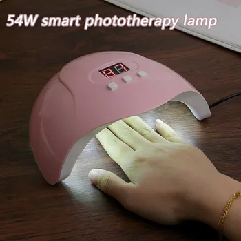 Pink UV LED Nagų Lempa Profesionali 54w Nagų Džiovintuvas Gelio lenkijos Šviesos Nagu Toenail