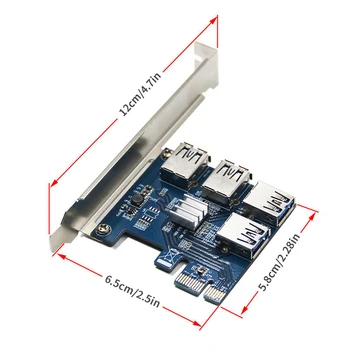 Naujas Pridėti Card PCIe 1 iki 4 PCI Express 16X Lizdai Riser Card PCI-E 1X Išorės 4 PCI-e Slot Adapter PCIe Port Multiplier Kortelės