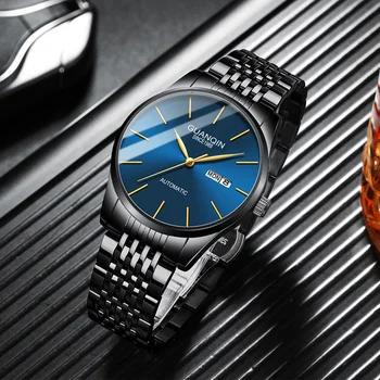 GUANQIN Vyrai Laikrodžiai Automatinė Luxuri Laikrodis Vyrai Dizaineris Vyras Prekės ženklo Žiūrėti Safyras Vyrų Atsitiktinis Watchs Žiūrėti