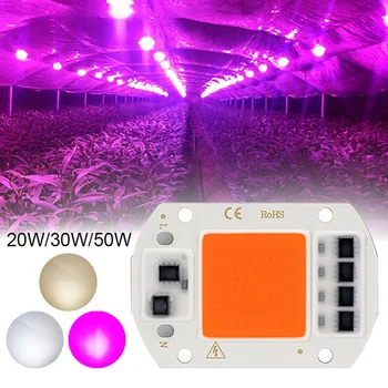 LED Augti COB (Chip Fito Lempos Visą Spektrą AC220V 10W 20W 30W 50W Kambarinių Augalų Daigų Augti ir Gėlių Augimo Fitolamp