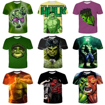 Hulk Marškinėliai Vaikų Berniukų mados Drabužius Vasarą trumpomis Rankovėmis Mergaitėms Viršūnes Tees Vaikams Super-Herojus Drabužiai Vaikas Berniukų, Mergaičių Tshirts