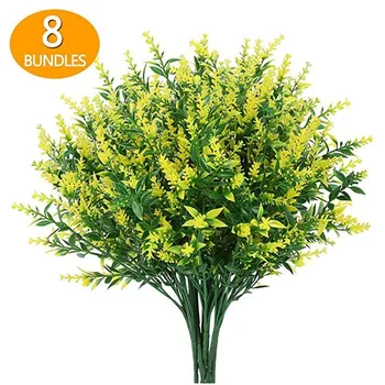 8 Ryšulius/Pak Dirbtinės Gėlės Netikrą Levandų Žiedų UV Atsparūs Krūmai, Augalai Ne Išnyks Dirbtiniais Plastiko Žaluma Namų Dekoro