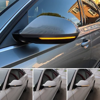 2vnt Dinaminis LED Posūkio Žibintai, galinio vaizdo Veidrodėliai Indikatorius, Indikatorių Kartotuvas Audi A6 RS6 4G C7 7.5 2012-2018