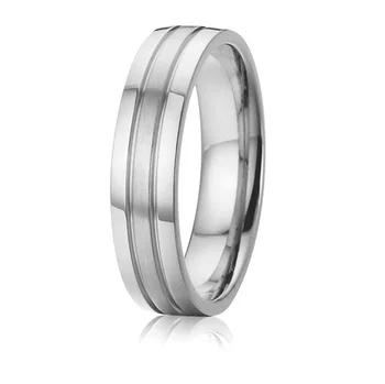 Paprotys vestuvių juostoje jubiliejų žada piršto sidabro spalvos vyrų žiedas gryno titano papuošalai