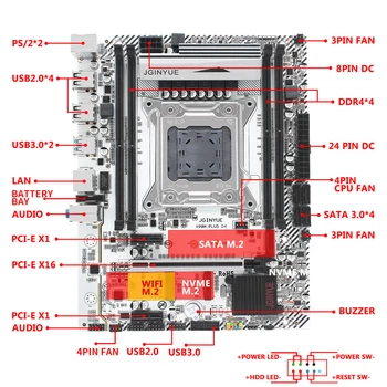 JGINYUE X99 Plokštė LGA 2011-3 rinkinys rinkinį su DDR4 16GB 2*8G RAM Atminties, 