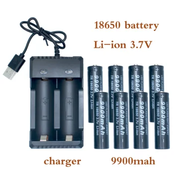 Naujas stilius Li-ion 18650 baterias litio linterna recargable 3.7 v 18650 bateria 9900mah para lalinterna įkroviklis USB