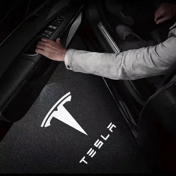 Aukštos Kokybės Automobilių Led Durų Sveiki atvykę Šviesos Tesla Modelis 3 Modelis S Modelis Y Modelis X HD Lazerio Tesla Projekcija Lempos Priedai