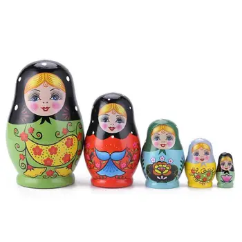 1 Set Lizdus Lėlės Spalva Dažytos Rusijos Matryoshka Lėlės Rankų Darbo Amatai