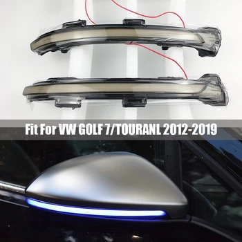 Balta mėlyna raudona Dinaminis LED Posūkio Signalo Veidrodis Šviesos VW Golf MK7 GTI 7 R Rline GRNT Šviesus vanduo teka aišku versija