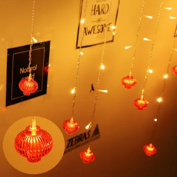 Raudonųjų Žibintų LED String Žibintai Kinijos Klasikinės Šviesos Eilutę ES MUMS Užuolaidų Šviesos Naujųjų Metų Pavasario Šventė Namų Puošybai