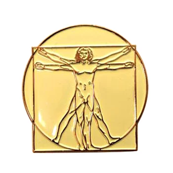 Vitruvian Man kišenėje muziejus menas emalio pin Renesanso ženklelis Leonardo Da VincVitruvian Vyras Leonardo da Vinci Alavas Pin Ženklelis