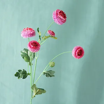 NAUJAS 5 vadovai pavasario chrizantemų daisy gėlių šaką su lapais aukštos kokybės dirbtinės gėlės namų dekoro