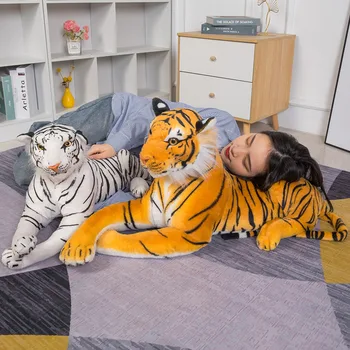 25-110cm Gyvas Tigras Pliušiniai Žaislai Žiaurus Laukinių Gyvūnų Modeliavimas White&Brown Miško Karalius Lėlės Vaikams, Kūdikio Gimtadienio Dovanos