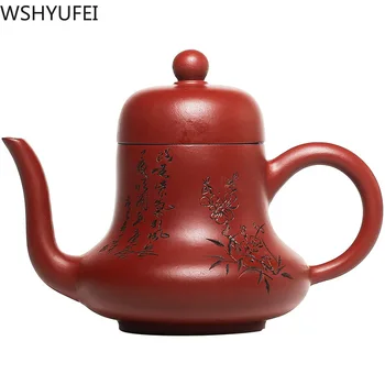 Yixing arbatinukas zisha arbatos puodą Raw rūdos Violetinė purvo rankų darbo virdulys raudonos molio drinkware individualų dovanos autentiški 130ml