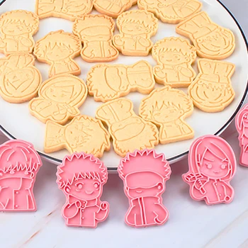 6pcs Anime Džiudžiutsu Kaisen Cookie Cutters Nustatyti Kepimo 3D Paspauskite Antspaudas Embosser Sausainių Sluoksnį Sausainių Antspaudas Cutter Pyragas 
