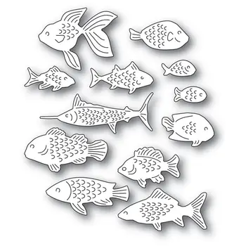 2021 Mini žuvų nustatyti Metalo Pjovimo Miršta 73*110 MM 