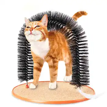 Katė nulio pet žaislas plaukų šalinimo teptuku kačių plaukų lanko pet masažas šepečiu braižymo pagalvė