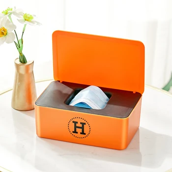 Laikymo dėžutė, mažų namų darbalaukio mažas maišelis stalčiuko, vienkartiniai kaukė sandėliavimo dėžės apsauga nuo dulkių su dangteliu, galima laikyti drėgnos servetėlės
