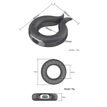 Silikono Penis Penis Gaidys Žiedas Sekso žaisliukai Vyrams Vibracija Cockring Atidėti Ejakuliacija 10 Dažnio fiksavimo Žiedą USB Įkrovimo