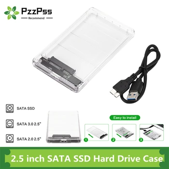 PzzPss USB 3.0 HDD Atveju Talpyklos 2.5 Colių Serial Port SATA SSD Kietąjį Diską Atvejais Parama 2 TB Skaidraus Mobiliojo Išorinis HDD